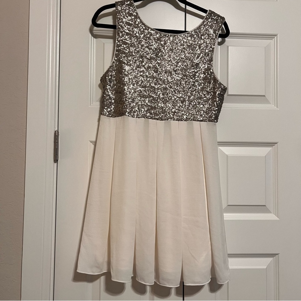 Forever 21 Glittering Silver and Cream Dress